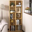 5 Cube Storage Organizer, 5 Tier Cube Low Bookcase Freestanding Storage Display Organizer, Five-Cubes Open Shelf Bookshelf for Home Office (Oak, 5-Cube)