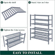 Smiry Bamboo Shoe Rack for Closet, 6 Tier Wooden Stackable Shoe Organizer, Free Standing Shoes Storage Shelf for Entryway, Front Door Entrance, Grey