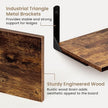 Fun Memories Deep Floating Shelves, 55W x 8D Floating Shelves Set of 2, Wall Mounted Shelf with Metal Brackets, Rustic Wood Wall Shelf for Bathroom, Kitchen and Living Room, Rustic Brown