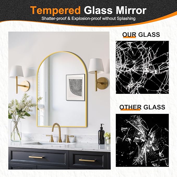 Delma Arched Bathroom Mirror, 20