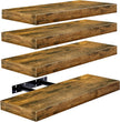 Sorbus Floating Shelves for Wall – 16 Inch Floating Shelf for Kitchen, Bedroom, Living Room, Bathroom, Home & Wall Decor - Mounted Bathroom Shelves with Invisible Brackets (Rustic Brown, 4 Pack)