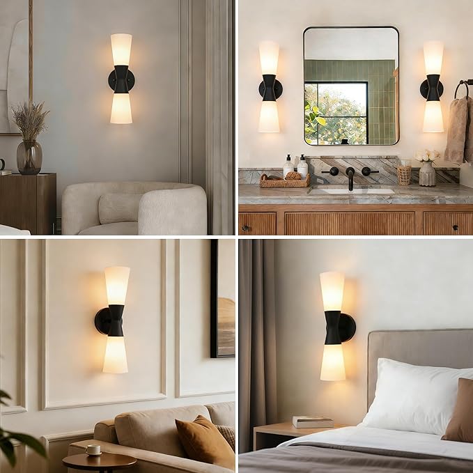 Wall Sconces Set of 2 for Bathroom, Modern Indoor Vanity Light Fixtures 17