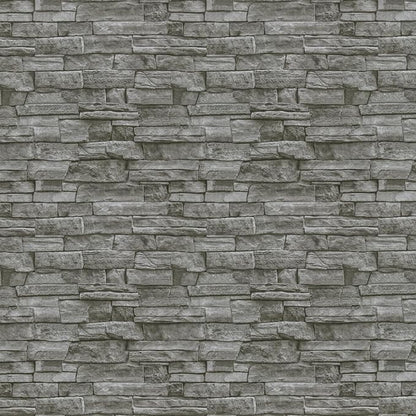 Timeet 17.7" x 393" 3D Grey Stone Wallpaper Peel and Stick Brick Self Adhesive Wall Paper Removable Waterproof Contact Paper for Bedroom Living Room Decor Vinyl Film Roll