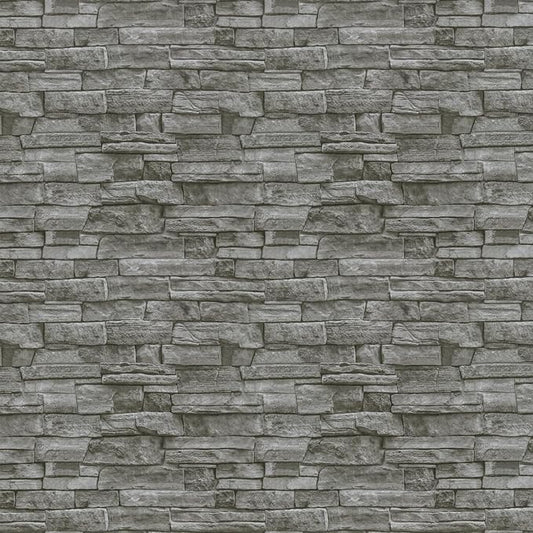 Timeet 17.7" x 393" 3D Grey Stone Wallpaper Peel and Stick Brick Self Adhesive Wall Paper Removable Waterproof Contact Paper for Bedroom Living Room Decor Vinyl Film Roll