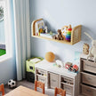 24 Inch Rattan Wall Shelf, Wooden Hanging Bookshelf Storage, Natural Cute Nursery Shelves Wall Mounted, Boho Decorative Floating Shelves for Kids Room, Living Room, Play Room, Bedroom