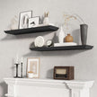 Fun Memories Floating Shelves 36 Inch Long, 9.3 Inch Deep Classic Crown Molding Floating Shelves for Wall, Rustic Wooden Shelves for Wall Decor Bathroom, Kitchen, Office, (Black, 2Pack)