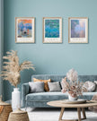 Framed Claude Monet Water Lilies Canvas Wall Art,Vintage Impressionist Botanical Painting,16x12IN High Framed Design Prints,Minimalist Classic Decor Aesthetic for Living Room,Bedroom,Bathroom Set of 3