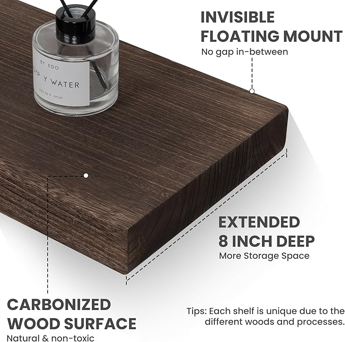 Solid Wood Floating Shelves for Wall 24