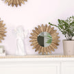 LOSOUR Boho Wall Decor Sunburst Mirror 3 Pack Rustic Round Wood Mirror 12 inch Boho Mirror Home Decor Farmhouse Room Decorations for Bedroom Living Room Entryway