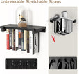 2 Set of Floating Bookshelf, Pine Wood Invisible Bookshelf, Hanging Bookshelves for Wall, Unique Space Saving Wall Bookcase, New Black (16.5L×8.7W×1.5H)