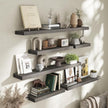 Marsmiles Wood Floating Shelves for Wall - 24 Inch Grey Wood Floating Shelves Set of 2-24 Inch Wide x 7.7 Inch Deep x 1.6 Inch Thick Rustic Wooden Shelves for Room Wall