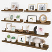 Axeman Picture Ledge Shelf, Floating Shelves for Decor Storage Set of 6, 36 inch Floating Wall Mounted Shelves, Wall Shelves with Lip for Living Room, Bedroom, Nursery, Bathroom, Kitchen, Walnut