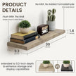Marsmiles 30 Inch Floating Shelves | 9.3 Inch Deep Grey Wood Wall Shelves Set of 2 | Rustic Reclaimed Wood Shelves for Room Wall | Farmhouse Floating Shelves for Living Room Bathroom