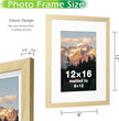 FrameWorks 2-Pack, 12x16 Matted to 8x12 Picture Frame, Natural Oak – Classic Wooden Photo Frame with Tempered Glass, Modern Matte Finish for Prints, Posters, Certificates & Wall Decor – Gallery-Ready