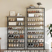 8 Tier Shoe Rack, Shoe Storage Organizer, Large Capacity Shoe Shelf Holds 32 Pairs of Shoes, Sturdy and Stable, for Entryway, Hallway, Closet, Dorm Room, Greige and Black SS08BG