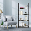 Furinno TURN-S-TUBE Storage Shelves, 5-Tier Book Shelf, Corner Shelf, Toolless Open Shelves, Classic Tubes, for Organization and Storage, Living Room, Garage, Home Office, French Oak