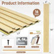 WPC Slat Wall Panels, 16 Packs 54 x 6 Inch WPC 3D Wood Wall Paneling for Interior Wall Decor, Living Room, Bedroom, TV Background, Wainscoting Panels for Wall Decor, Light Maple