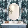 HAOKHOME Forest Peel and Stick Wallpaper Misty Blue Removable Vinyl Mural for Bathroom Bedroom Accent Wall Self Adhesive Contact Paper Tree Wall Decor 17.3in x 118in