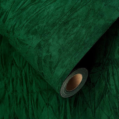 YENHOME Emerald Green Peel and Stick Wallpaper 17.7"X118" Green Wallpaper Stick and Peel Vintage Felt Fabric Wall Paper for Bedroom Velvet Flocking Liner Velvet Contact Paper for Cabinets
