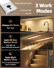 EZVALO 3-Pack Under Cabinet Lighting, 2400mAh Motion Sensor Light, LED Closet Lights Wireless, 3000K Dimmable, Timer, Magnetic, with Remote Control for Kitchen, Closet, Stair