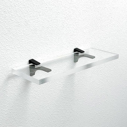 Clear Acrylic Shelves for Wall Storage, 6" W X 36" L, 3/4" Thick Wall Mounted Floating Shelves for Bedroom, Living Room, Bathroom, Kitchen -‎Easy Installation with Screws and Black Finish Brackets