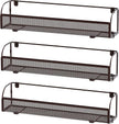 Simple Houseware Wall Mounted Spice Rack Shelves Organizer, Bronze, 3-Pack