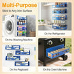 Magnetic Spice Rack for Refrigerator, 4 Pack Metal Magnetic Shelf Organizer for Fridge Side, Strong Spice Storage Rack for Kitchen, Dark Blue