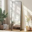 Delma Wall Full Length Mirror,Standing Mirror Full Body,Large Floor for Wall Door Bedroom Bathroom Living Room with Aluminium Frame(with Stand,56x15-Black)