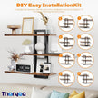 Floating Shelves for Wall Decor, 3 Tier Wall Mounted Storage Shelves, Bathroom Shelves, Decorative Hanging Storage Shelf for Living Room, Bedroom, Kitchen (Brown, 3 Tier)
