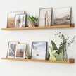 Picture Ledge Shelf, Floating Shelves Set of 2, 48 Inches Long Large Nursery Book Shelves for Toys Storage, Kids Bookshelf Wall Mounted for Living Room Bedroom Decor Books Photo Frames, Natural Oak