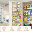 MIAOLI Over the Door Pantry Organizer, 10-Tier Adjustable Spice Rack Cabinet Door Shelves, Hanging Seasoning Organizer for Kitchen Bathroom, Laundry Room Organization, White