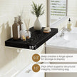 Fun Memories 72 Inch Long Floating Shelves for Wall, 72x9.3 Large Floating Shelf for Bedroom, Kitchen, Bathroom, Wall Mounted Rustic Wood Shelves with Invisible Bracket for Books, Decor, Black