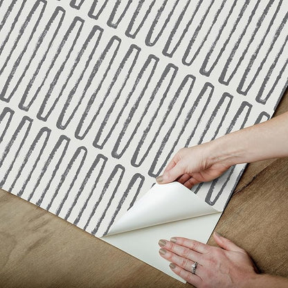 NuWallpaper Porter Charcoal Peel and Stick Wallpaper, NUS6220