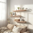 24 Inch Light Wood Floating Shelves for Wall Rustic Wall Shelf for Bedroom Living Room Set of 4