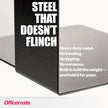 Officemate Heavy Weighted Bookends, Sturdy Office & Home Shelf Organizers, Set of 2 Black Metal Book Supports (93182)