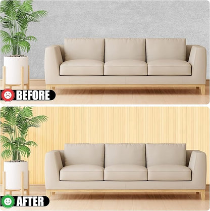 2 Pack Bamboo Wall Panel for Interior Wall Decor, Renewable Pole Wrap Wainscoting Roll Bamboo Covering Paneling for Wall Ceiling Office Bedroom Living Room (48" H x 96" L, Raw)