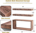 Sorbus Floating Shelves for Wall Set of 3 - Bathroom Shelves for Wall Storage, Over Toilet, Bedroom, Farmhouse, Decor - 2 Floating Shelves with Invisible Brackets & 1 Rectangular Box, Mahogany