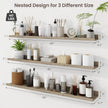 Axeman 40 Inch Floating Shelves | Grey Picture Ledge Shelf Set of 3 | Rustic Grey Wood Wall Shelves with Lip | 40