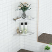 9.5x9.5 Inch Acrylic Corner Floating Shelf Set of 2, Clear Corner Wall Shelf for Home Décor, Speakers, Security Cameras, Toileries, Plants, Figures, Cosmetics, Books