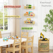 Floating Nursery Book Shelves for Wall, Natural Wood Wall Bookshelf for Kids Room Bedroom, Small Wooden Hanging Baby Book Shelf and Toy Organizer for Nursery Girl Boy Toddler Child - Set of 3