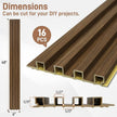 WPC Slat Wall Panels, 16 Packs 48 x 6 Inch 3D Wall Panels for Interior Wall Decor, Fluted Accent Wall Paneling for Living Room TV Background Study Room Office Spaces Bedroom, Taupe