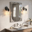 1-Light Black Bathroom Wall Sconce with Clear Glass Shade, Modern Vanity Light Fixture Over Mirror for Bathroom, Bedroom, Hallway, Living Room