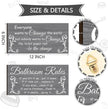 Jetec 2 Pieces Funny Bathroom Signs Bathroom Wall Decor Toilet Wall Accessories Farmhouse Toilet Rustic Wooden Signs, 12x6 Inch(Elegant Style)