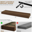 Fun Memories 30Inch Floating Shelves for Wall, 2 Pack Rustic Wood Shelves for Bathroom|Kitchen Wall Mounted Floating Shelf with Invisible Brackets for Books|Storage|Decor,Walnut