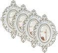 ZEXUIRU Set of 4 Wooden Rustic Wall Mirror Vintage Style Decorative Entry Mirror Farmhouse Wall Decoration for Living Room Bedroom Bathroom Kitchen