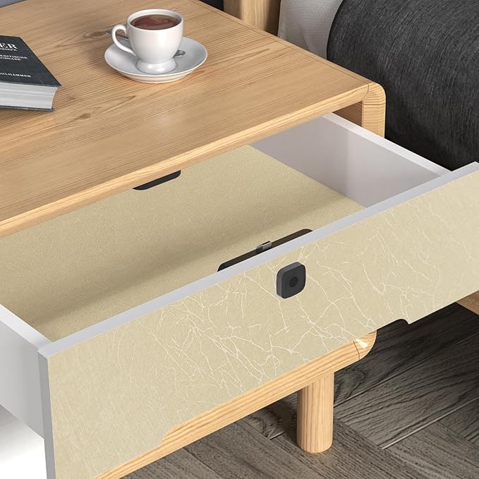 Beige Silk Peel and Stick Wallpaper 17.7 inch X 120 inch Self-Adhesive Embossed Textured Contact Paper Removable Waterproof Vinyl Roll for Bedroom Cabinet Furniture