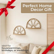 Set of 2 Arched Flower Decorative Wall Shelves – Boho Home Decor Floating Display Shelf – Metal & Wood Modern Wall Shelves for Office, Bedroom & Living Room – 11