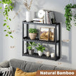 FILWH Bathroom Shelf Bamboo Organizer Rack Adjustable 3-Tier Storage Shelf Wall Mounted Storage Rack Over The Toilet Utility Shelves Living Room Kitchen Shelf(Black)