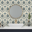 Blue Floral Wallpaper Peel and Stick Vintage Damask Contact Paper 17.5