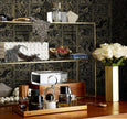 Erfoni Black and Gold Wallpaper Vintage Peel and Stick Wallpaper Special Animals Pattern Contact Paper Stick and Peel Self Adhesive Removable Wall Paper for Countertop Cabinets Covering 78.7